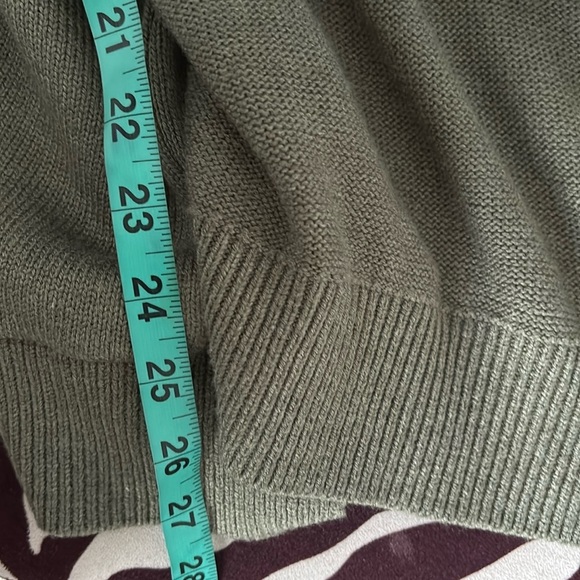 Garage green oversized open cardigan with pockets and braided sleeves Sz Large - Picture 9 of 11